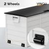 imageVINGLI 75 Gallon Outdoor Storage Box Lockable Plastic Storage Containers with Lid Patio Deck Box Furniture for Garden Pool Balcony Yard GreyWhite