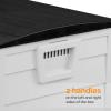 imageVINGLI 75 Gallon Outdoor Storage Box Lockable Plastic Storage Containers with Lid Patio Deck Box Furniture for Garden Pool Balcony Yard GreyWhite