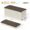 imageVINGLI 75 Gallon Outdoor Storage Box Lockable Plastic Storage Containers with Lid Patio Deck Box Furniture for Garden Pool Balcony Yard GreyZ Coffee Dark Coffee