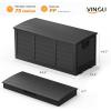 imageVINGLI 75 Gallon Outdoor Storage Box Lockable Plastic Storage Containers with Lid Patio Deck Box Furniture for Garden Pool Balcony Yard GreyZ Deep Black