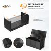 imageVINGLI 75 Gallon Outdoor Storage Box Lockable Plastic Storage Containers with Lid Patio Deck Box Furniture for Garden Pool Balcony Yard GreyZ Deep Black