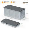imageVINGLI 75 Gallon Outdoor Storage Box Lockable Plastic Storage Containers with Lid Patio Deck Box Furniture for Garden Pool Balcony Yard GreyZ Grey Black