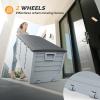 imageVINGLI 75 Gallon Outdoor Storage Box Lockable Plastic Storage Containers with Lid Patio Deck Box Furniture for Garden Pool Balcony Yard GreyZ Grey Black