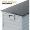 imageVINGLI 75 Gallon Outdoor Storage Box Lockable Plastic Storage Containers with Lid Patio Deck Box Furniture for Garden Pool Balcony Yard GreyZ Grey Black