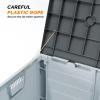 imageVINGLI 75 Gallon Outdoor Storage Box Lockable Plastic Storage Containers with Lid Patio Deck Box Furniture for Garden Pool Balcony Yard GreyZ Grey Black