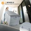 imageVINGLI 75 Gallon Outdoor Storage Box Lockable Plastic Storage Containers with Lid Patio Deck Box Furniture for Garden Pool Balcony Yard GreyZ Light Grey