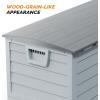imageVINGLI 75 Gallon Outdoor Storage Box Lockable Plastic Storage Containers with Lid Patio Deck Box Furniture for Garden Pool Balcony Yard GreyZ Light Grey
