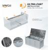 imageVINGLI 75 Gallon Outdoor Storage Box Lockable Plastic Storage Containers with Lid Patio Deck Box Furniture for Garden Pool Balcony Yard GreyZ Light Grey