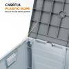 imageVINGLI 75 Gallon Outdoor Storage Box Lockable Plastic Storage Containers with Lid Patio Deck Box Furniture for Garden Pool Balcony Yard GreyZ Light Grey