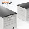 imageVINGLI 75 Gallon Outdoor Storage Box Lockable Plastic Storage Containers with Lid Patio Deck Box Furniture for Garden Pool Balcony Yard GreyZ White Black