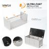 imageVINGLI 75 Gallon Outdoor Storage Box Lockable Plastic Storage Containers with Lid Patio Deck Box Furniture for Garden Pool Balcony Yard GreyZ White Black
