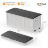 imageVINGLI 75 Gallon Outdoor Storage Box Lockable Plastic Storage Containers with Lid Patio Deck Box Furniture for Garden Pool Balcony Yard GreyZ White Black