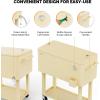 imageVINGLI 80 Quart Rolling Ice Chest Portable Patio Party Bar Drink Cooler Cart with Shelf Beverage Pool with Bottle OpenerBeige