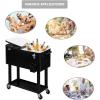 imageVINGLI 80 Quart Rolling Ice Chest Portable Patio Party Bar Drink Cooler Cart with Shelf Beverage Pool with Bottle OpenerBlack