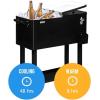 imageVINGLI 80 Quart Rolling Ice Chest Portable Patio Party Bar Drink Cooler Cart with Shelf Beverage Pool with Bottle OpenerBlack
