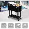 imageVINGLI 80 Quart Rolling Ice Chest Portable Patio Party Bar Drink Cooler Cart with Shelf Beverage Pool with Bottle OpenerBlack
