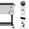 imageVINGLI 80 Quart Rolling Ice Chest Portable Patio Party Bar Drink Cooler Cart with Shelf Beverage Pool with Bottle OpenerGrey
