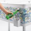 imageVINGLI 80 Quart Rolling Ice Chest Portable Patio Party Bar Drink Cooler Cart with Shelf Beverage Pool with Bottle OpenerGrey with MultiColored