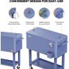 imageVINGLI 80 Quart Rolling Ice Chest Portable Patio Party Bar Drink Cooler Cart with Shelf Beverage Pool with Bottle OpenerHaze Blue
