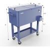 imageVINGLI 80 Quart Rolling Ice Chest Portable Patio Party Bar Drink Cooler Cart with Shelf Beverage Pool with Bottle OpenerHaze Blue
