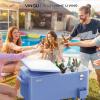 imageVINGLI 80 Quart Rolling Ice Chest Portable Patio Party Bar Drink Cooler Cart with Shelf Beverage Pool with Bottle OpenerHaze Blue