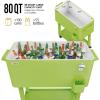 imageVINGLI 80 Quart Rolling Ice Chest Portable Patio Party Bar Drink Cooler Cart with Shelf Beverage Pool with Bottle OpenerLight Green