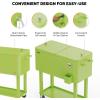 imageVINGLI 80 Quart Rolling Ice Chest Portable Patio Party Bar Drink Cooler Cart with Shelf Beverage Pool with Bottle OpenerLight Green