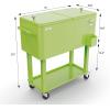 imageVINGLI 80 Quart Rolling Ice Chest Portable Patio Party Bar Drink Cooler Cart with Shelf Beverage Pool with Bottle OpenerLight Green