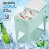 imageVINGLI 80 Quart Rolling Ice Chest Portable Patio Party Bar Drink Cooler Cart with Shelf Beverage Pool with Bottle OpenerMint Green