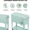 imageVINGLI 80 Quart Rolling Ice Chest Portable Patio Party Bar Drink Cooler Cart with Shelf Beverage Pool with Bottle OpenerMint Green
