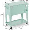 imageVINGLI 80 Quart Rolling Ice Chest Portable Patio Party Bar Drink Cooler Cart with Shelf Beverage Pool with Bottle OpenerMint Green