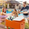 imageVINGLI 80 Quart Rolling Ice Chest Portable Patio Party Bar Drink Cooler Cart with Shelf Beverage Pool with Bottle OpenerOrange