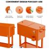 imageVINGLI 80 Quart Rolling Ice Chest Portable Patio Party Bar Drink Cooler Cart with Shelf Beverage Pool with Bottle OpenerOrange