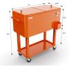 imageVINGLI 80 Quart Rolling Ice Chest Portable Patio Party Bar Drink Cooler Cart with Shelf Beverage Pool with Bottle OpenerOrange