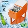 imageVINGLI 80 Quart Rolling Ice Chest Portable Patio Party Bar Drink Cooler Cart with Shelf Beverage Pool with Bottle OpenerOrange
