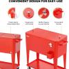 imageVINGLI 80 Quart Rolling Ice Chest Portable Patio Party Bar Drink Cooler Cart with Shelf Beverage Pool with Bottle OpenerRed