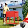 imageVINGLI 80 Quart Rolling Ice Chest Portable Patio Party Bar Drink Cooler Cart with Shelf Beverage Pool with Bottle OpenerRed