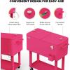 imageVINGLI 80 Quart Rolling Ice Chest Portable Patio Party Bar Drink Cooler Cart with Shelf Beverage Pool with Bottle OpenerShocking Pink