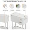 imageVINGLI 80 Quart Rolling Ice Chest Portable Patio Party Bar Drink Cooler Cart with Shelf Beverage Pool with Bottle OpenerWhite