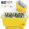 imageVINGLI 80 Quart Rolling Ice Chest Portable Patio Party Bar Drink Cooler Cart with Shelf Beverage Pool with Bottle OpenerYellow