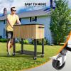 imageVINGLI 80 Quart Rolling Ice Chest on Wheels Patio Cooler Cart Beverage Rolling Cooler for Outdoor Patio Deck PartyLight Oak