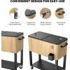 imageVINGLI 80 Quart Rolling Ice Chest on Wheels Patio Cooler Cart Beverage Rolling Cooler for Outdoor Patio Deck PartyLight Oak