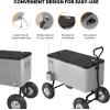 imageVINGLI 80 Quart Wagon Rolling Cooler Ice Chest wLong Handle and 10quot Wheels Portable Beach Patio Party Bar Cold Drink Beverage Outdoor Park Cart on WheelsGray