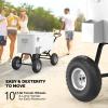 imageVINGLI 80 Quart Wagon Rolling Cooler Ice Chest wLong Handle and 10quot Wheels Portable Beach Patio Party Bar Cold Drink Beverage Outdoor Park Cart on WheelsWhite