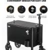 imageVINGLI 80 Quart Wagon Rolling Cooler Ice Chest wLong Handle and 10quot Wheels Portable Beach Patio Party Bar Cold Drink Beverage Outdoor Park Cart on WheelsBlack