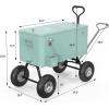 imageVINGLI 80 Quart Wagon Rolling Cooler Ice Chest wLong Handle and 10quot Wheels Portable Beach Patio Party Bar Cold Drink Beverage Outdoor Park Cart on WheelsMint