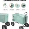 imageVINGLI 80 Quart Wagon Rolling Cooler Ice Chest wLong Handle and 10quot Wheels Portable Beach Patio Party Bar Cold Drink Beverage Outdoor Park Cart on WheelsMint