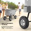 imageVINGLI 80 Quart Wagon Rolling Cooler Ice Chest wLong Handle and 10quot Wheels Portable Beach Patio Party Bar Cold Drink Beverage Outdoor Park Cart on WheelsGray