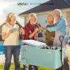 imageVINGLI 80 Quart Wagon Rolling Cooler Ice Chest wLong Handle and 10quot Wheels Portable Beach Patio Party Bar Cold Drink Beverage Outdoor Park Cart on WheelsMint