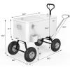 imageVINGLI 80 Quart Wagon Rolling Cooler Ice Chest wLong Handle and 10quot Wheels Portable Beach Patio Party Bar Cold Drink Beverage Outdoor Park Cart on WheelsWhite